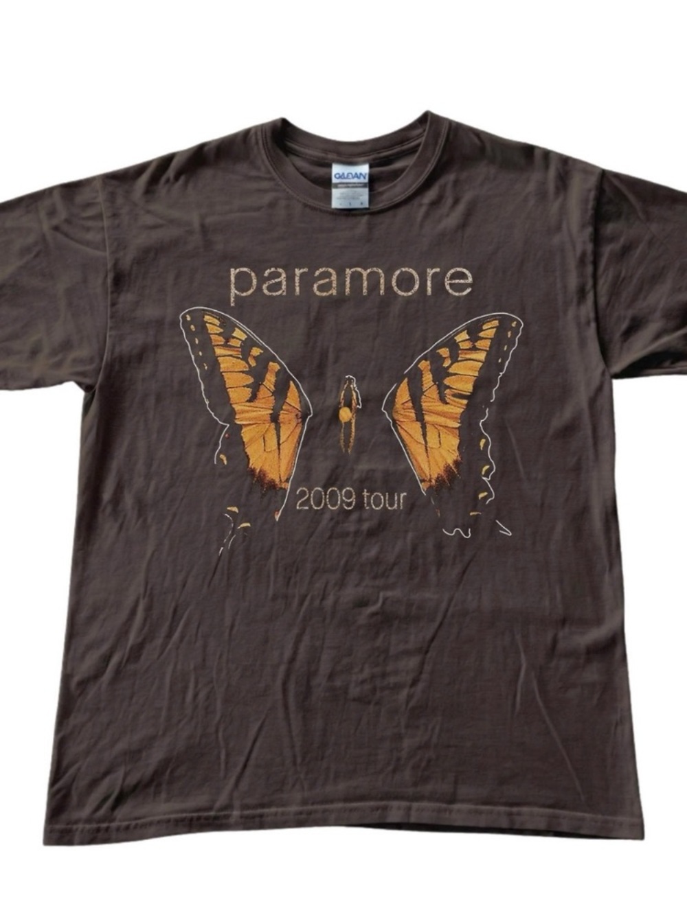 Paramore 2009 Butterfly Tour Shirt- Dark Chocolate Band Merch